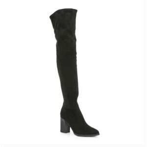 Marc Fisher Mayko Over The Knee Boots 11 Black NWOT Vegan Suede Heel Tall OTK
